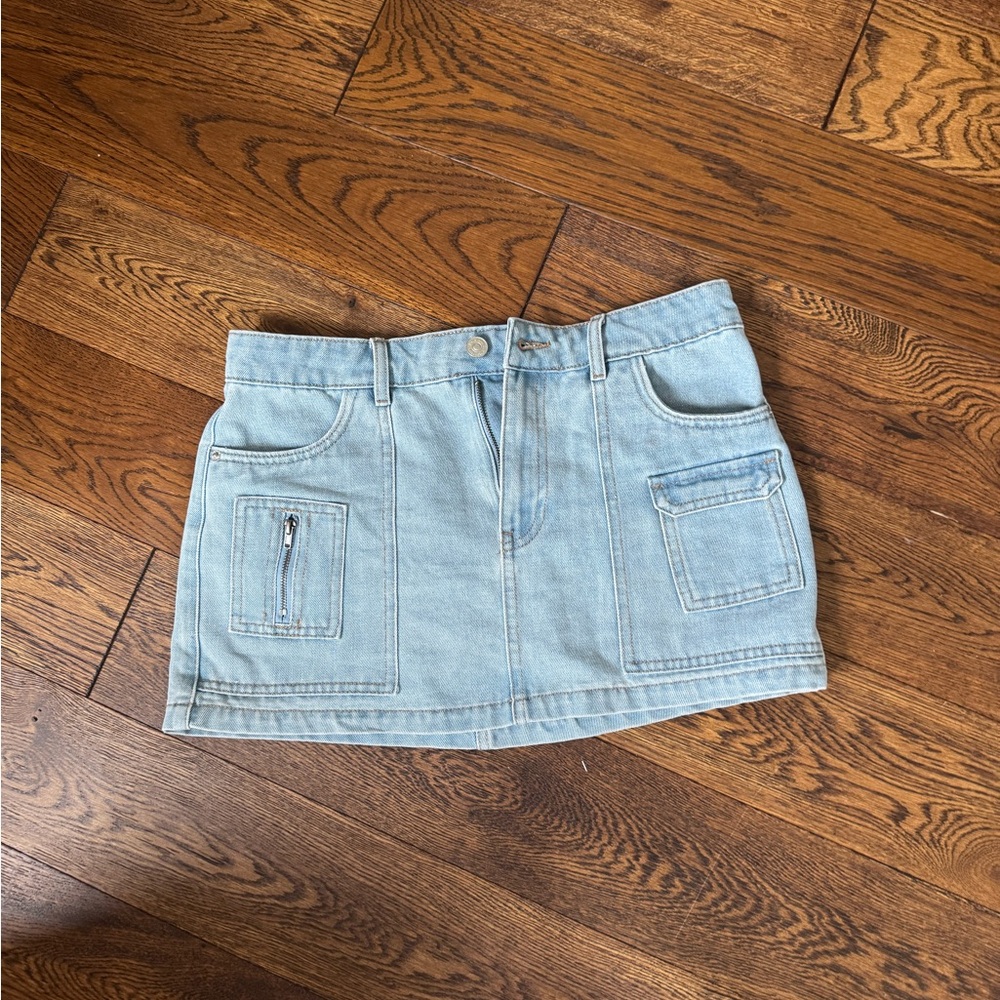 Rewash Light Blue Mini Skirt with Pockets